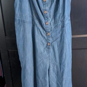 Lane Bryant Blue Denim Jumpsuit